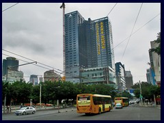 Guangzhou Exchange Square. Intersection Guangzhou Qiyi Road/Donfengdong Road at People's Park, one of the most central part s of old Guangzhou.